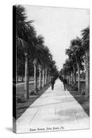 Palm Beach, Florida - Walking Down Ocean Avenue-Lantern Press-Stretched Canvas