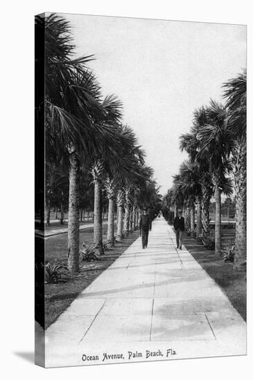 Palm Beach, Florida - Walking Down Ocean Avenue-Lantern Press-Stretched Canvas