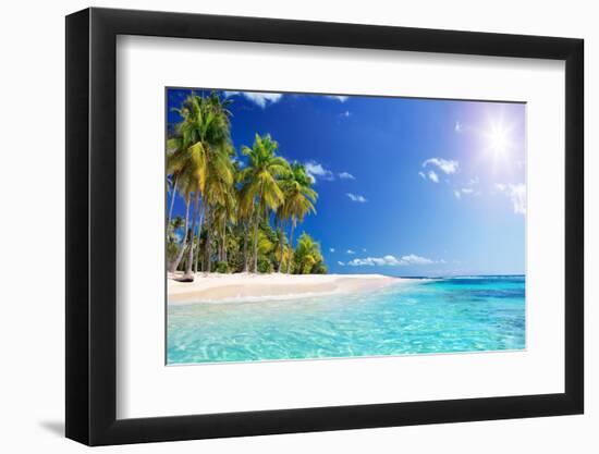 Palm Beach in Tropical Idyllic Paradise Island - Caribbean - Guadalupe-Romolo Tavani-Framed Photographic Print