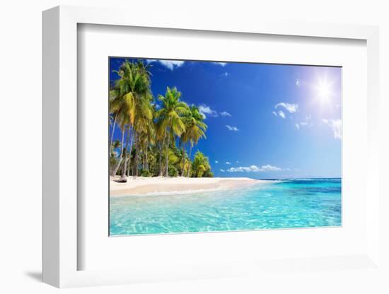 Palm Beach in Tropical Idyllic Paradise Island - Caribbean - Guadalupe-Romolo Tavani-Framed Photographic Print