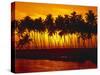 Palm Beach, Sundown, Back Light-Thonig-Stretched Canvas