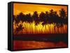 Palm Beach, Sundown, Back Light-Thonig-Framed Stretched Canvas