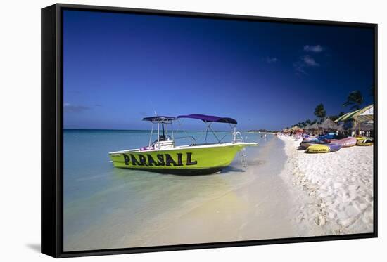 Palm Beach View, Aruba-George Oze-Framed Stretched Canvas