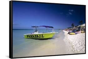 Palm Beach View, Aruba-George Oze-Framed Stretched Canvas