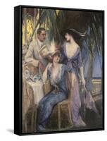 Palm Court-Henri Gerbault-Framed Stretched Canvas