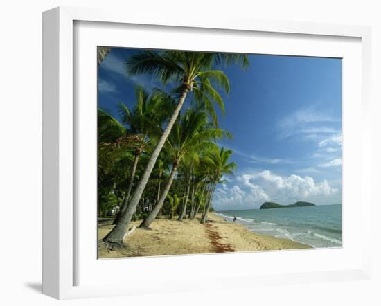 Palm Cove with Double Island Beyond, North of Cairns, Queensland, Australia, Pacific-Robert Francis-Framed Photographic Print