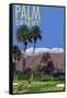 Palm Desert, California - Golfing Scene-Lantern Press-Framed Stretched Canvas