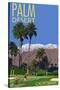 Palm Desert, California - Golfing Scene-Lantern Press-Stretched Canvas