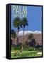 Palm Desert, California - Golfing Scene-Lantern Press-Framed Stretched Canvas