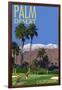 Palm Desert, California - Golfing Scene-Lantern Press-Framed Art Print