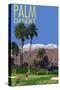 Palm Desert, California - Golfing Scene-Lantern Press-Stretched Canvas