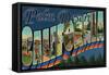 Palm Desert, California - Large Letter Scenes-Lantern Press-Framed Stretched Canvas