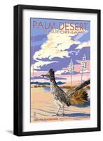 Palm Desert, California - Roadrunner Scene-Lantern Press-Framed Art Print