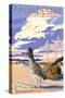 Palm Desert, California - Roadrunner Scene-Lantern Press-Stretched Canvas