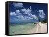 Palm-Fringed Beach, Cayman Kai, Grand Cayman, Cayman Islands, West Indies, Central America-Ruth Tomlinson-Framed Stretched Canvas