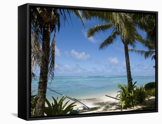 Palm Fringed Beaches, Cook Islands, South Pacific, Pacific-DeFreitas Michael-Framed Stretched Canvas