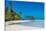 Palm fringed motu in the Blue Lagoon, Rangiroa atoll, Tuamotus, French Polynesia-Michael Runkel-Stretched Canvas
