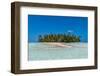 Palm fringed motu in the Blue Lagoon, Rangiroa atoll, Tuamotus, French Polynesia-Michael Runkel-Framed Photographic Print