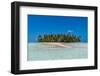 Palm fringed motu in the Blue Lagoon, Rangiroa atoll, Tuamotus, French Polynesia-Michael Runkel-Framed Photographic Print