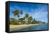 Palm Fringed White Sand Beach on an Islet of Vava'U, Tonga, South Pacific-Michael Runkel-Framed Stretched Canvas