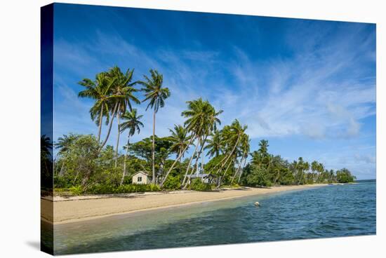 Palm Fringed White Sand Beach on an Islet of Vava'U, Tonga, South Pacific-Michael Runkel-Stretched Canvas