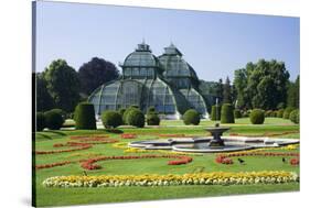 Palm House in the palace garden of Schoenbrunn Palace, Vienna, Austria-null-Stretched Canvas