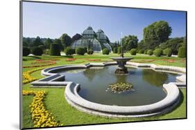 Palm House in the palace garden of Schoenbrunn Palace, Vienna, Austria-null-Mounted Art Print