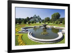 Palm House in the palace garden of Schoenbrunn Palace, Vienna, Austria-null-Framed Art Print