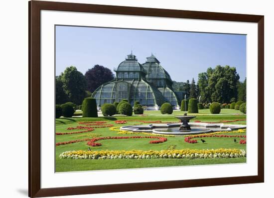 Palm House in the palace garden of Schoenbrunn Palace, Vienna, Austria-null-Framed Art Print