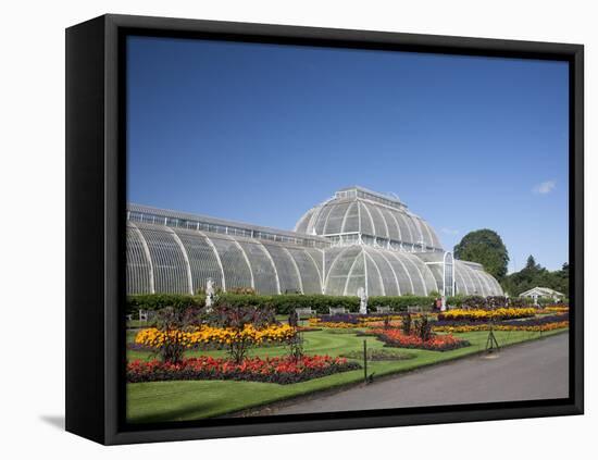 Palm House Parterre with Floral Display, Royal Botanic Gardens, UNESCO World Heritage Site, England-Adina Tovy-Framed Stretched Canvas