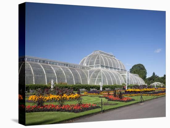 Palm House Parterre with Floral Display, Royal Botanic Gardens, UNESCO World Heritage Site, England-Adina Tovy-Stretched Canvas