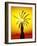 Palm in Desert Mountains at the Sunset-Givaga-Framed Photographic Print