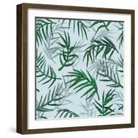 Palm Jungle Leaves Pattern-Mirifada-Framed Art Print