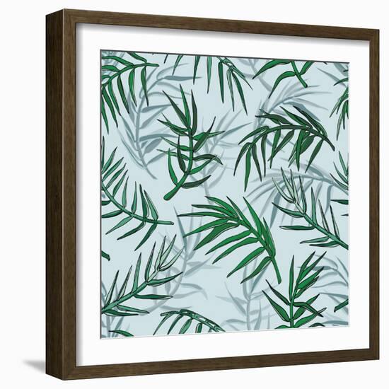 Palm Jungle Leaves Pattern-Mirifada-Framed Art Print