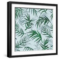 Palm Jungle Leaves Pattern-Mirifada-Framed Art Print