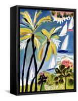Palm Landscape II-Karen Fields-Framed Stretched Canvas