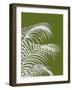 Palm Leaf 1, White On Green-Fab Funky-Framed Art Print