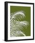 Palm Leaf 1, White On Green-Fab Funky-Framed Art Print