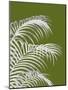 Palm Leaf 1, White On Green-Fab Funky-Mounted Art Print