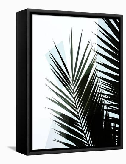 Palm Leaf silhouettes with simple geometry.jpg-Dominique Vari-Framed Stretched Canvas
