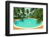 Palm Leaves and Pool - Vintage Retro Style-Mik122-Framed Photographic Print