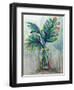 Palm Leaves II Red-Jeanette Vertentes-Framed Art Print