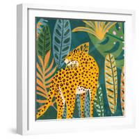 Palm Leopard 1-Kimberly Allen-Framed Art Print