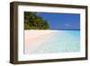 Palm-lined Beach at the Angsana Ihuru Hotel, Ihuru Island, North Male Atoll, Maldives-null-Framed Art Print