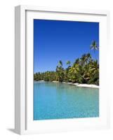 Palm Lined Beach, Cook Islands-Michael DeFreitas-Framed Photographic Print