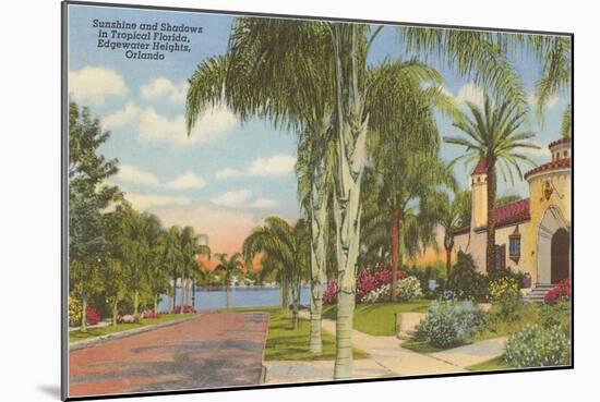 Palm-Lined Street, Orlando, Florida-null-Mounted Art Print