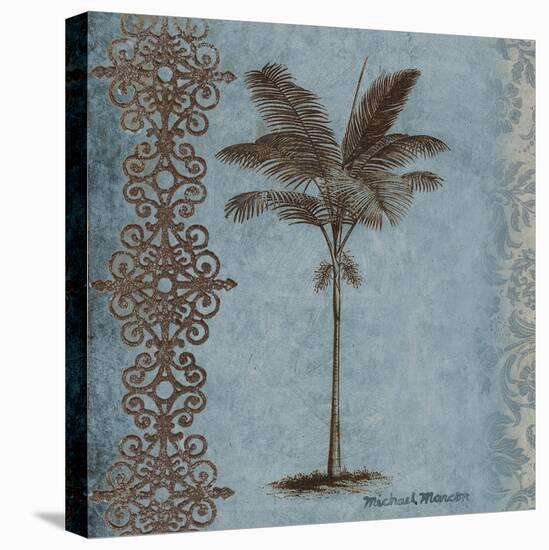 Palm on Blue I-Michael Marcon-Stretched Canvas