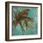 Palm on Turquoise II-Patricia Pinto-Framed Art Print