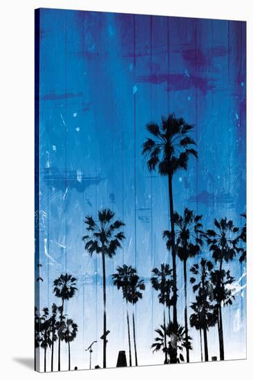 Palm Peach Night Blue-Milli Villa-Stretched Canvas