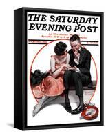 "Palm Reader" or "Fortuneteller" Saturday Evening Post Cover, March 12,1921-Norman Rockwell-Framed Stretched Canvas